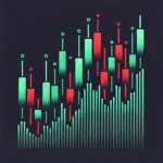 DALL·E 2024-07-26 14.25.11 – A candlestick chart for Forex trading, showing a mix of bullish and bearish candlesticks. The chart includes a series of green (bullish) and red (bear